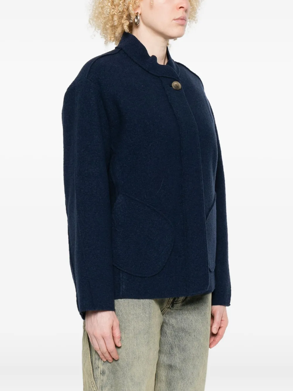 Why Ci Asymmetric Patch-pocket Jacket In Blue