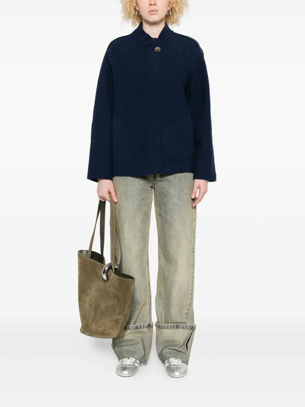 Why Ci Asymmetric Patch-pocket Jacket In Blue