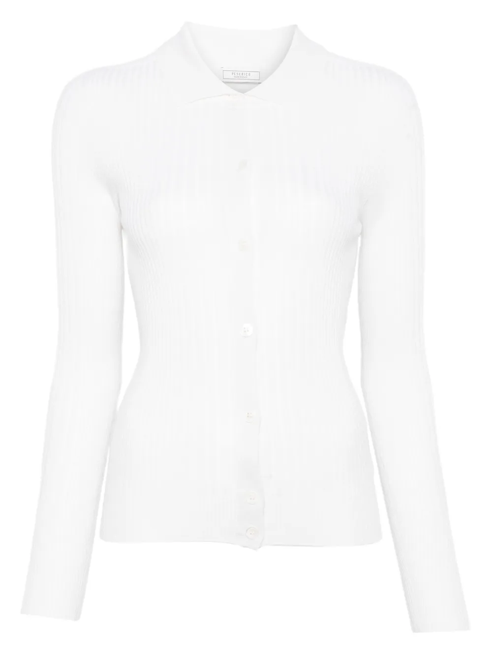 Peserico top de canalé con cuello | blanco | Image 1