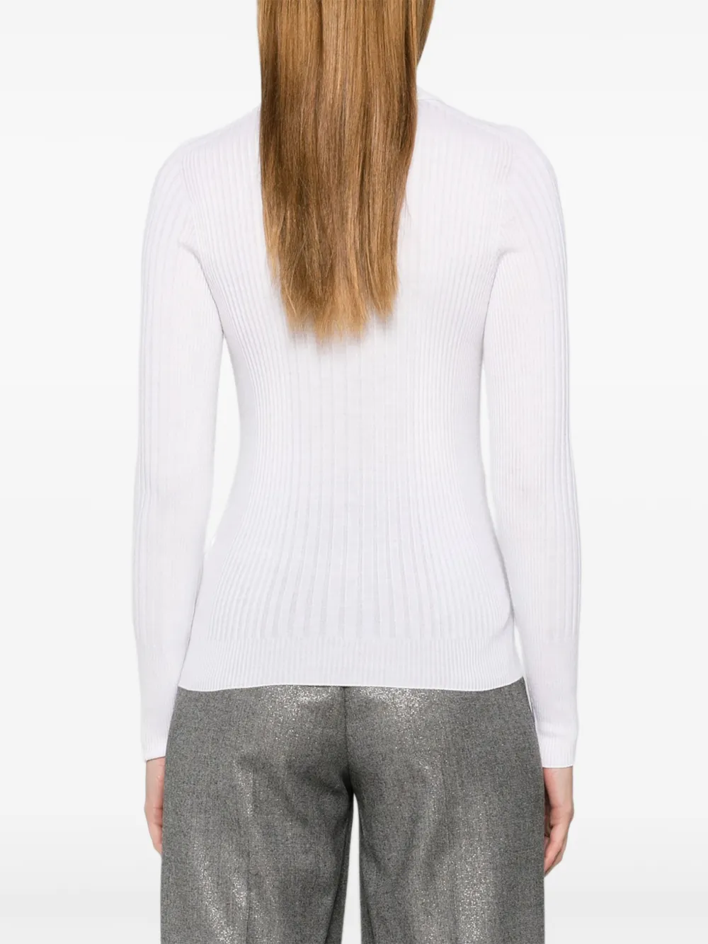 Peserico Top met geribbelde kraag Wit