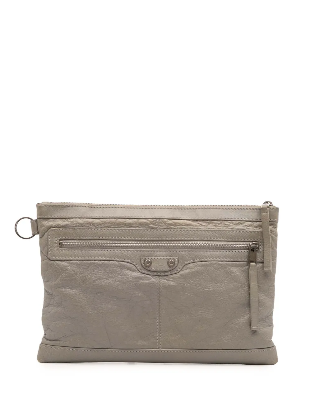 Balenciaga Pre-Owned 2010 Lambskin Motocross Classic Clip M clutch bag | Grey | Image 1