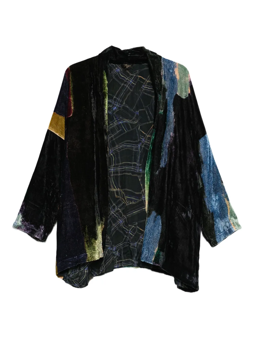 YAVI patchwork coat | Black | Image 1