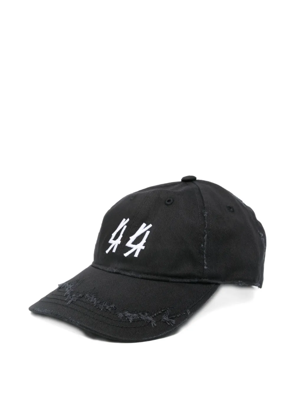 44 Label Group 44 Distressed Cotton Gabardine Cap In Black