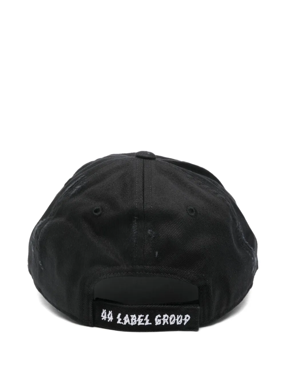 44 LABEL GROUP 44 Distressed Cotton Gabardine Cap - Zwart