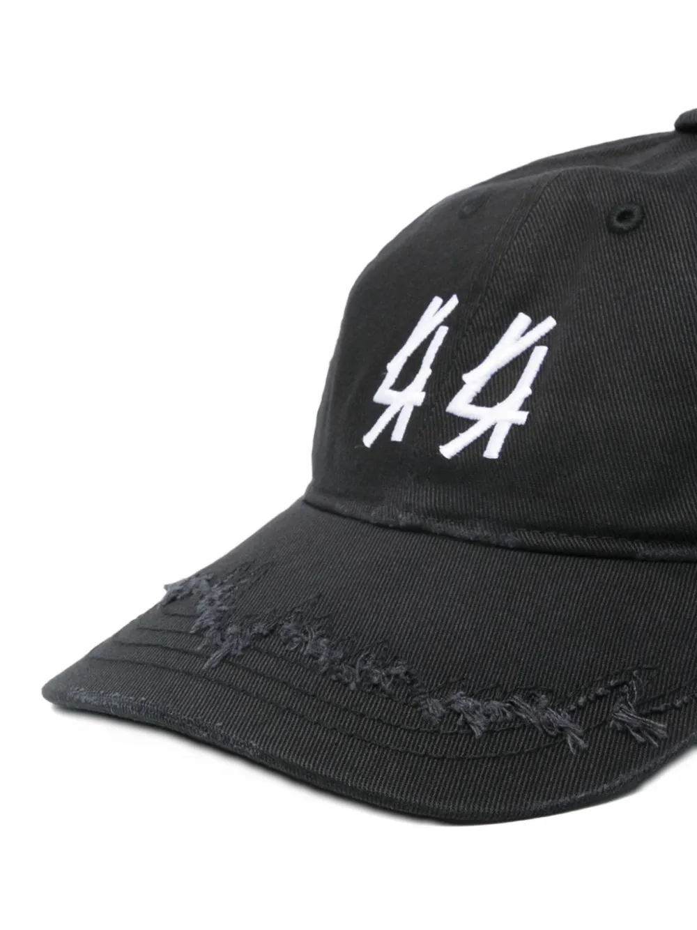 44 Label Group 44 Distressed Cotton Gabardine Cap In Black