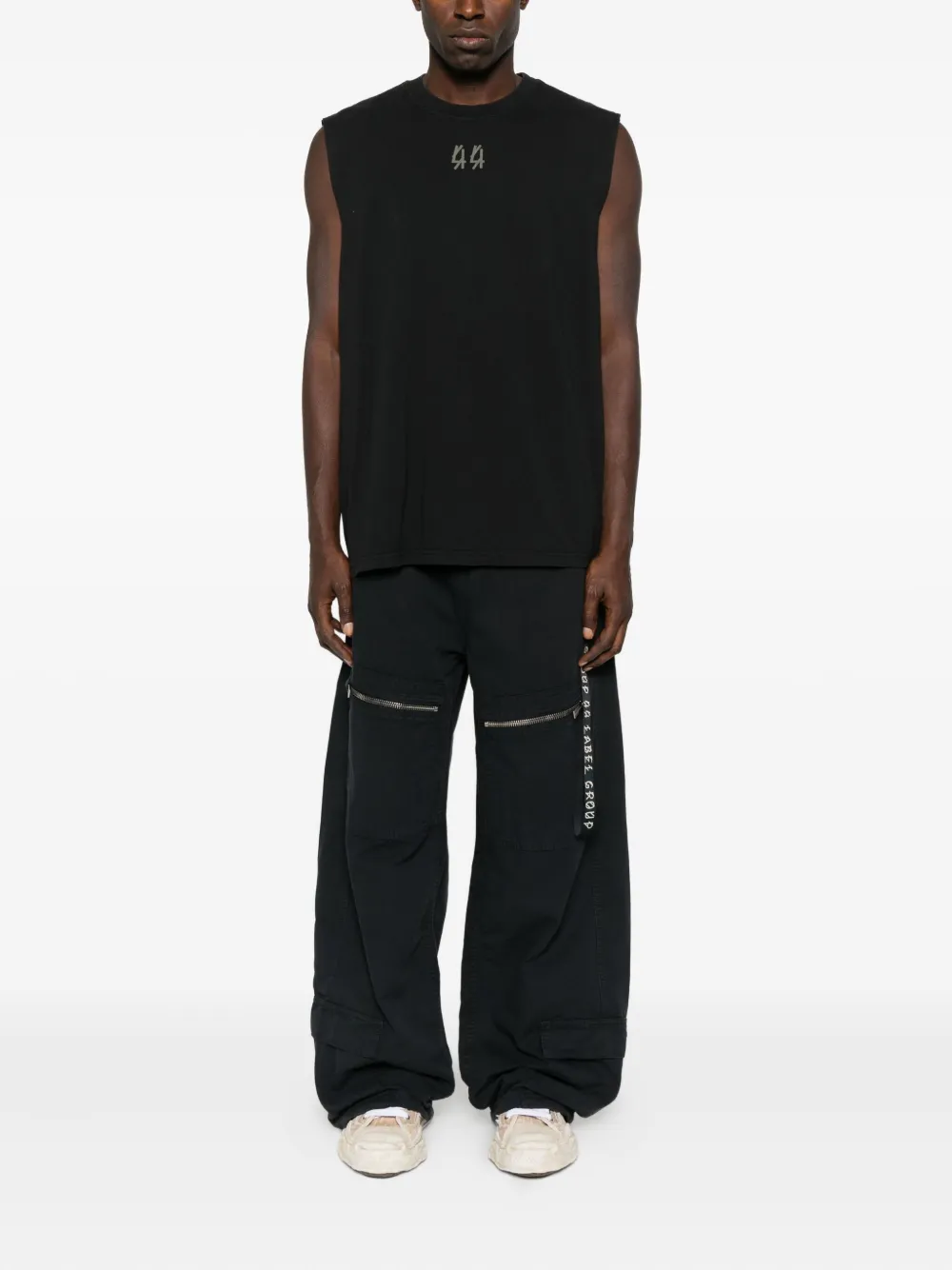 44 Label Group Logo-print Sleeveless Vest In Black