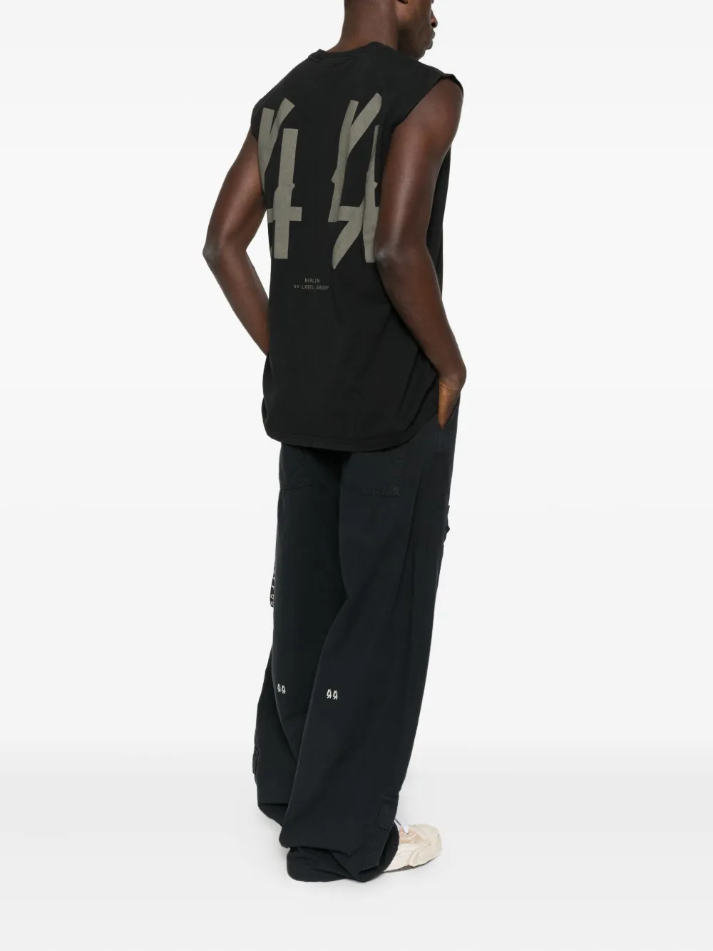 44 LABEL GROUP Top met logoprint - Zwart
