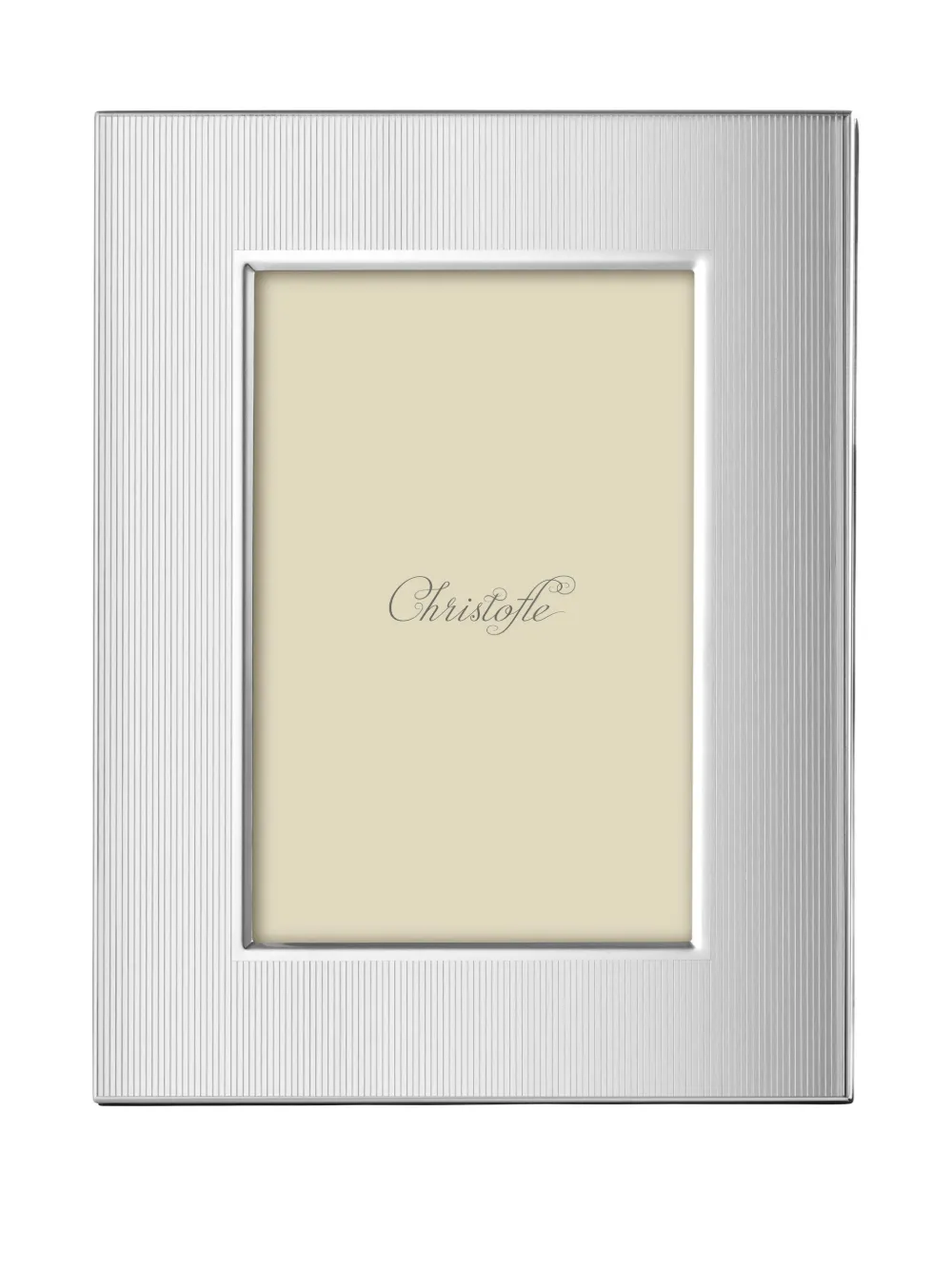 Christofle ribbed stainless steel picture frame - Argento