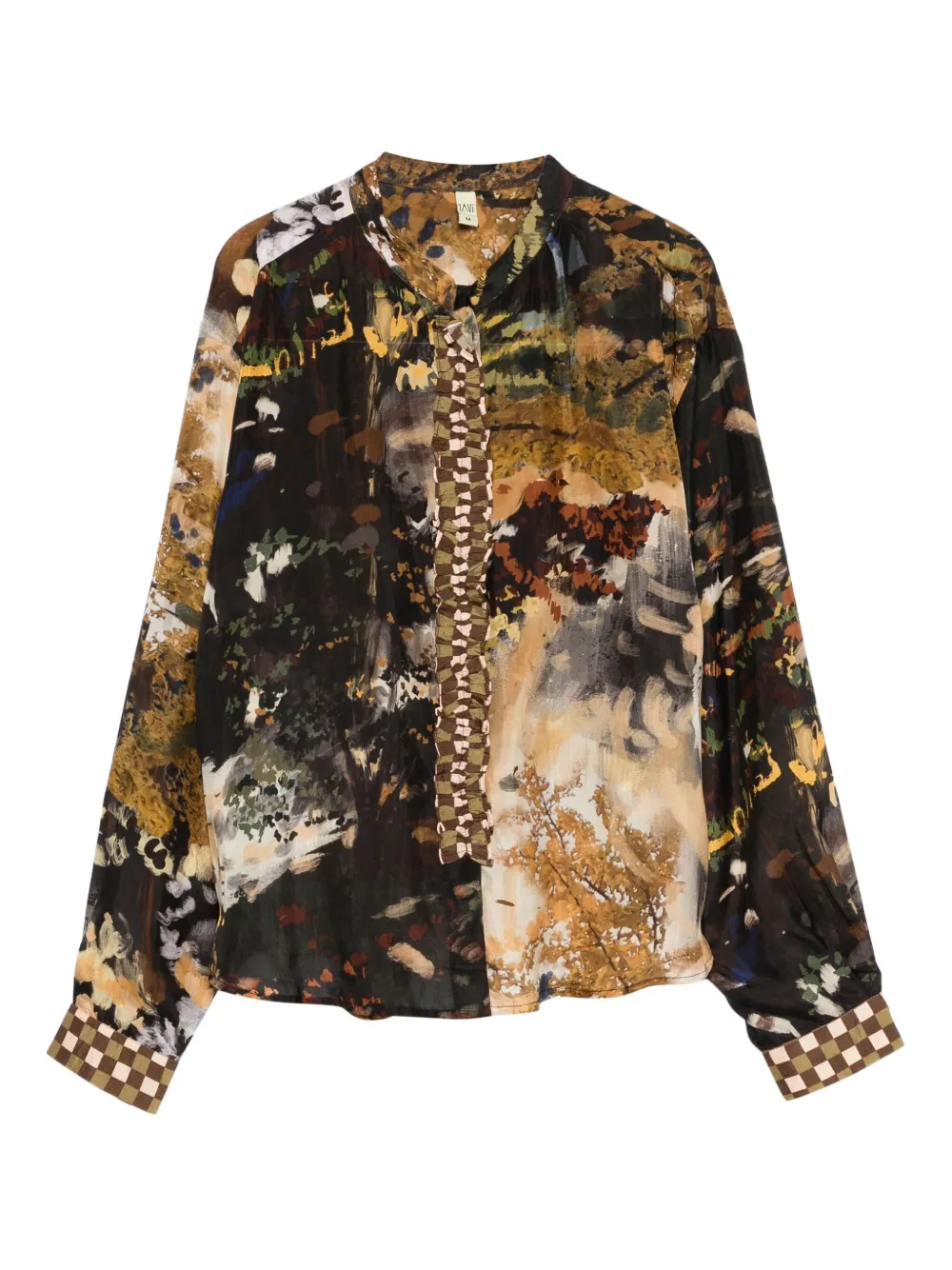 YAVI ruffled printed shirt | Brown | Image 1