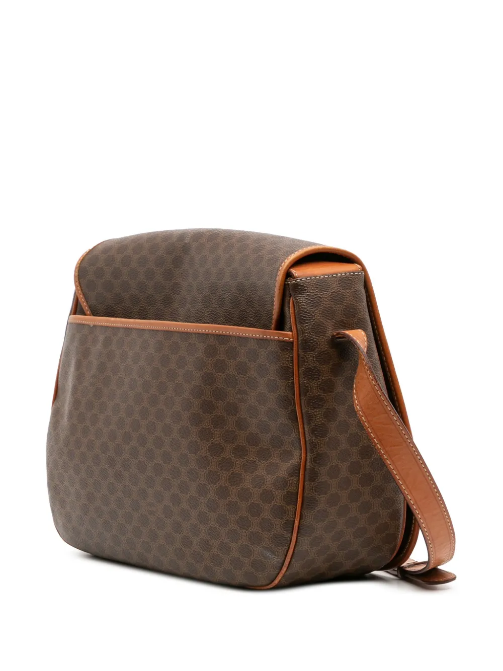 Pre-owned Celine 2011 Macadam Coated Canvas Crossbody Bag In Brown