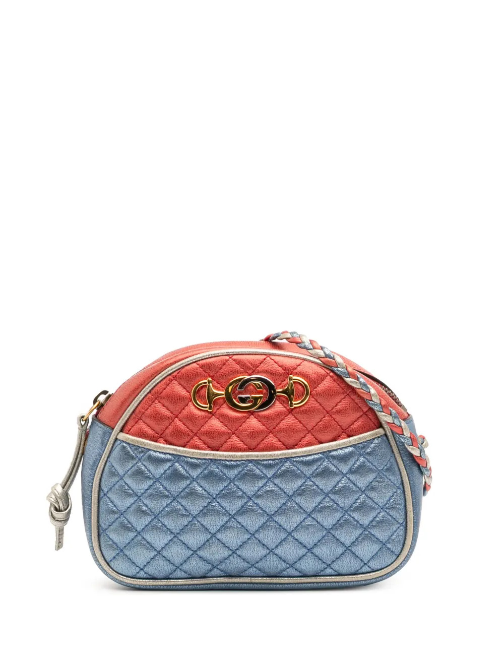 Gucci Pre-Owned 2000-2015 ミニ ラミネート ナッパ トラプンタータ ズゥミ ドーム サッチェルバッグ - ブルー Gucci Pre-Owned 2000-2015 ミニ ラミネート ナッパ トラプンタータ ズゥミ ドーム サッチェルバッグ - ブルー