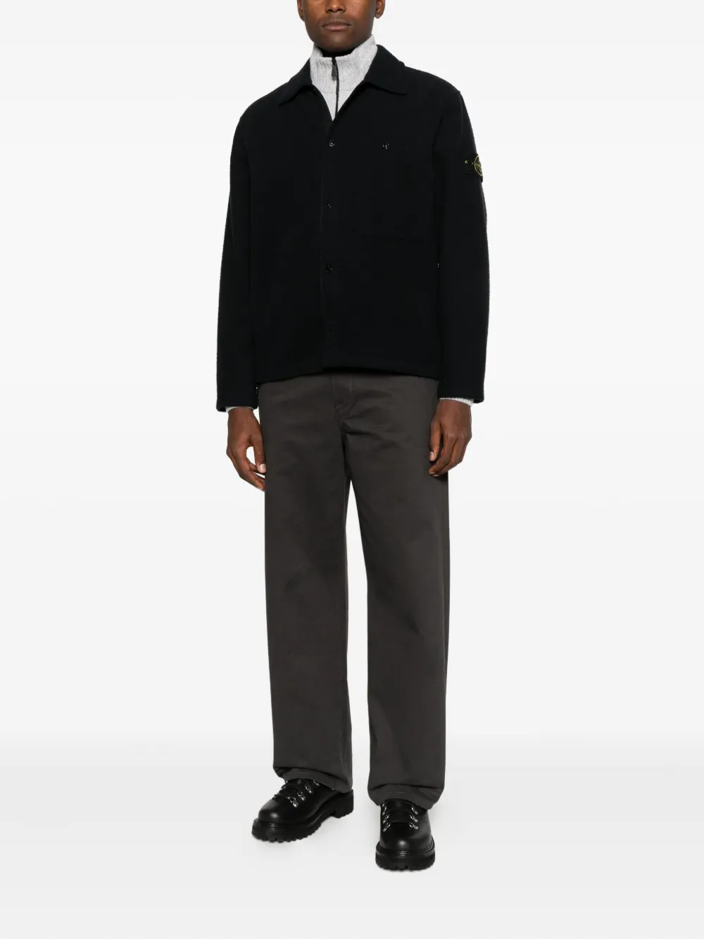 Stone Island Overhemd van scheerwolblend - Blauw