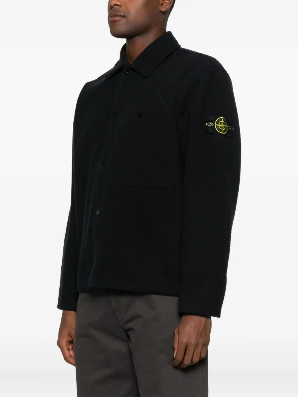 Stone Island Overhemd van scheerwolblend Blauw