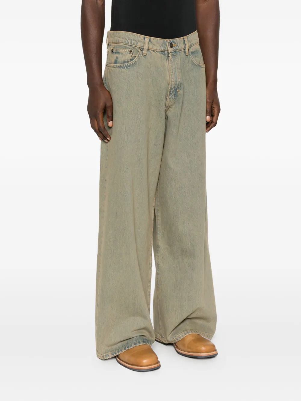 Jeanerica Logo-patch Jeans In Neutral