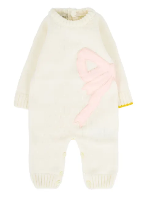 Gensami kids bow-applique wool jumpsuit