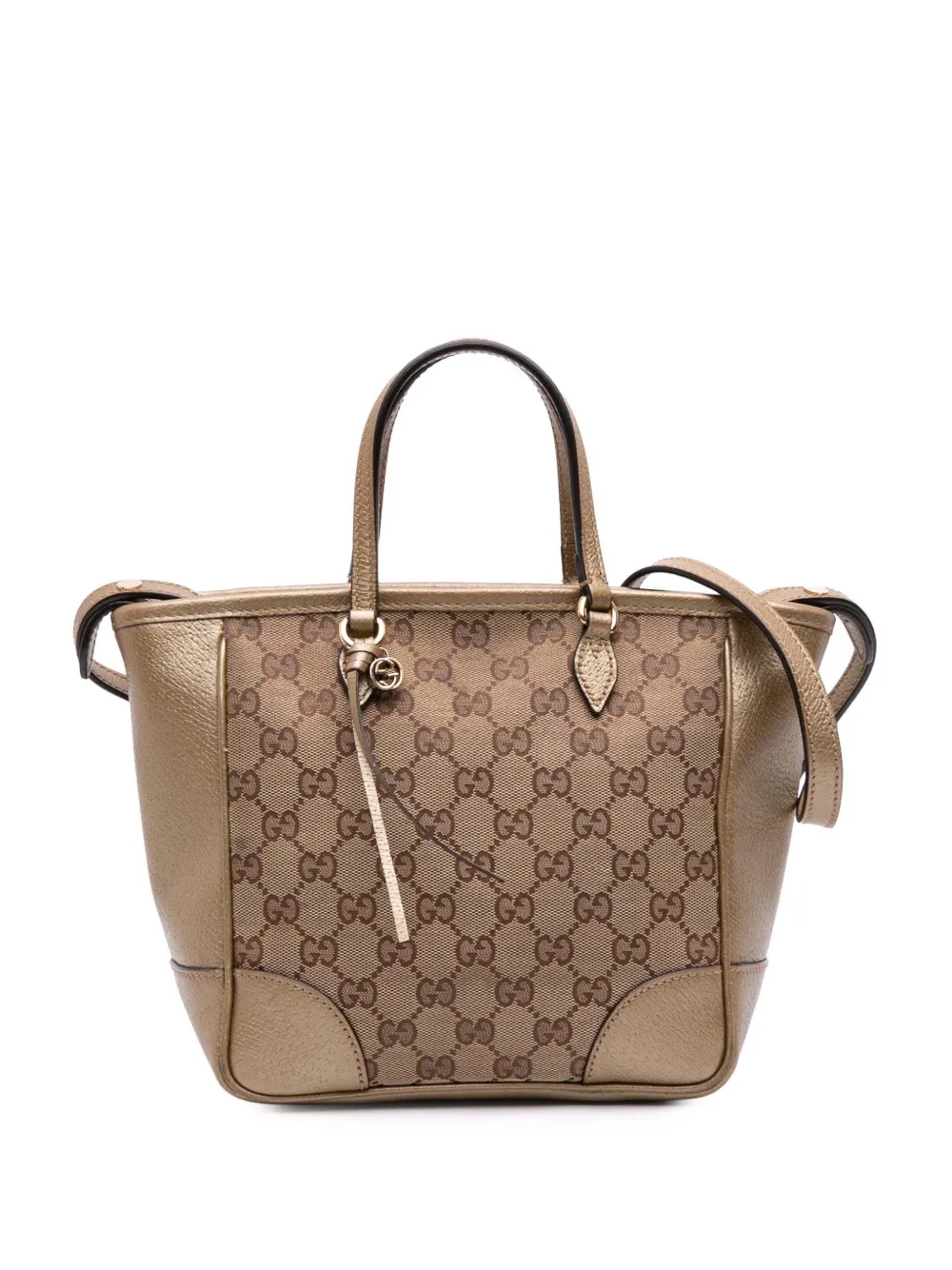 Pre-owned Gucci 2016-2025 Small Gg Canvas Bree Satchel In Brown