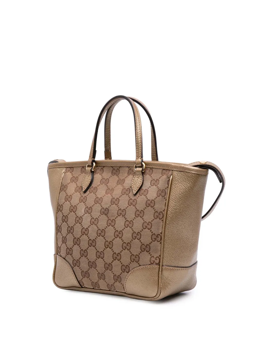 Pre-owned Gucci 2016-2025 Small Gg Canvas Bree Satchel In Brown