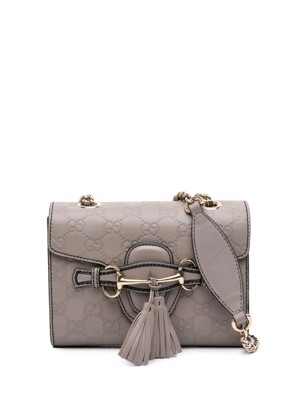 Gucci Pre-Owned 2016-2025 ミニ グッチシマ エミリー ショルダーバッグ - グレー Gucci Pre-Owned 2016-2025 ミニ グッチシマ エミリー ショルダーバッグ - グレー