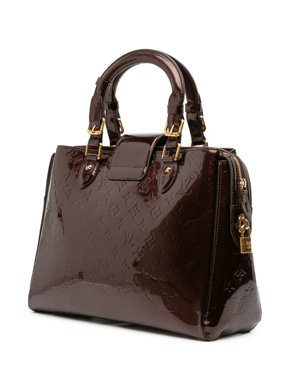 Pre-owned Louis Vuitton 2010 Monogram Vernis Melrose Avenue Handbag In Purple