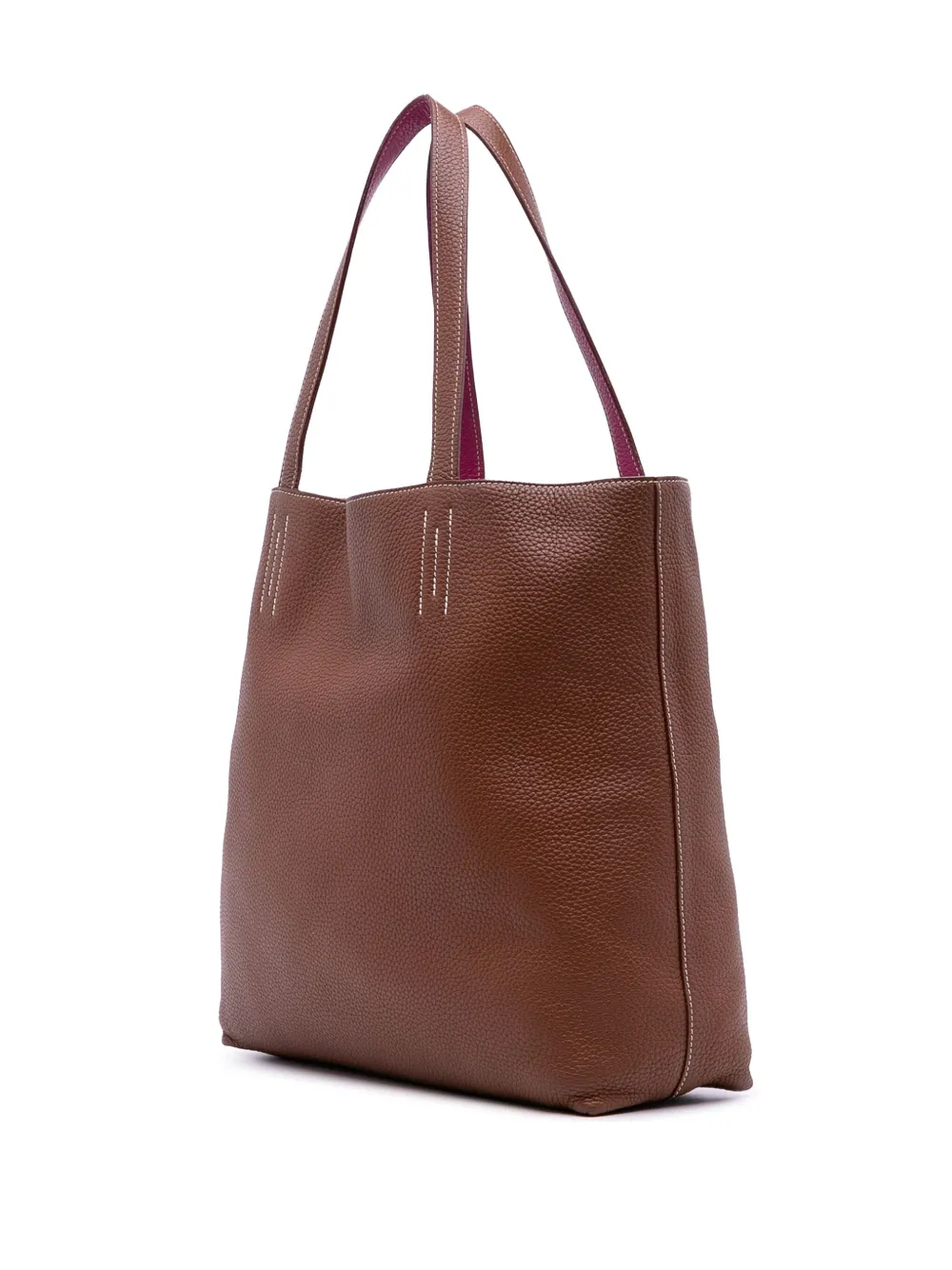 Pre-owned Hermes 2011 Clemence Double Sens 36 Tote Bag In Pink