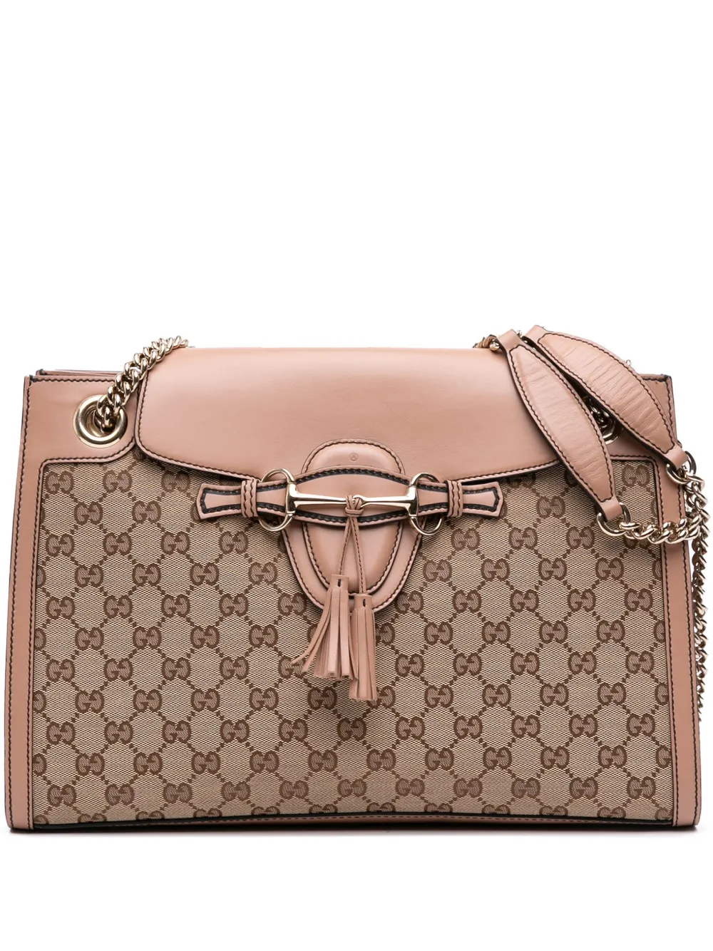 Gucci Pre-Owned 2016-2025 ラージ GGキャンバス エミリーショルダーバッグ - ブラウン Gucci Pre-Owned 2016-2025 ラージ GGキャンバス エミリーショルダーバッグ - ブラウン
