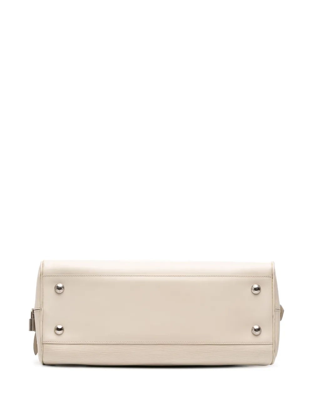 Pre-owned Louis Vuitton 2007 Epi Bowling Montaigne Gm Handbag In White