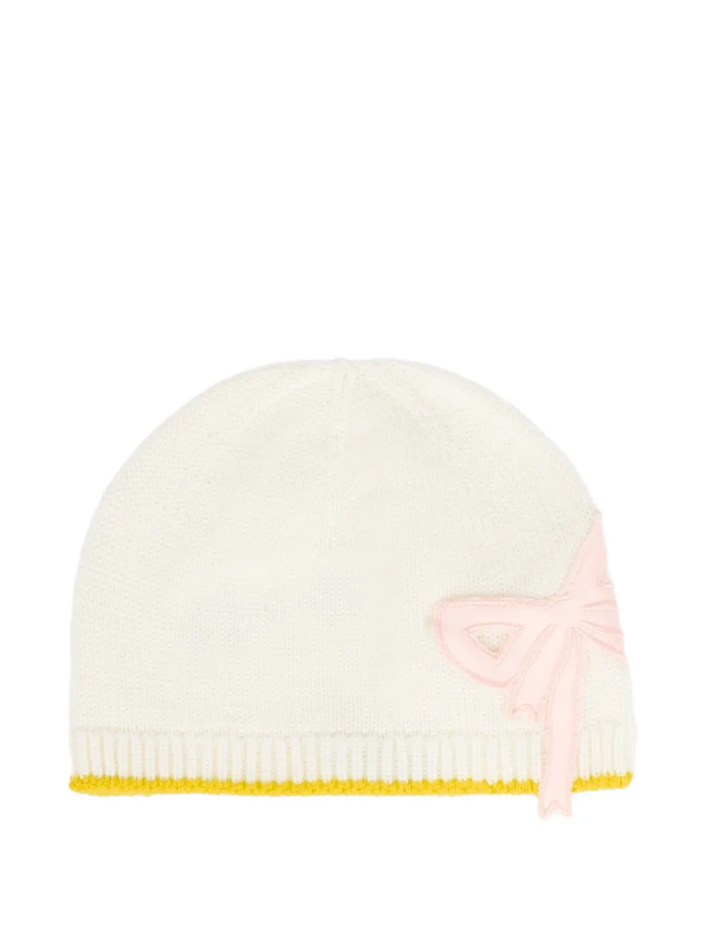 Gensami Bow-appliqué Beanie In White