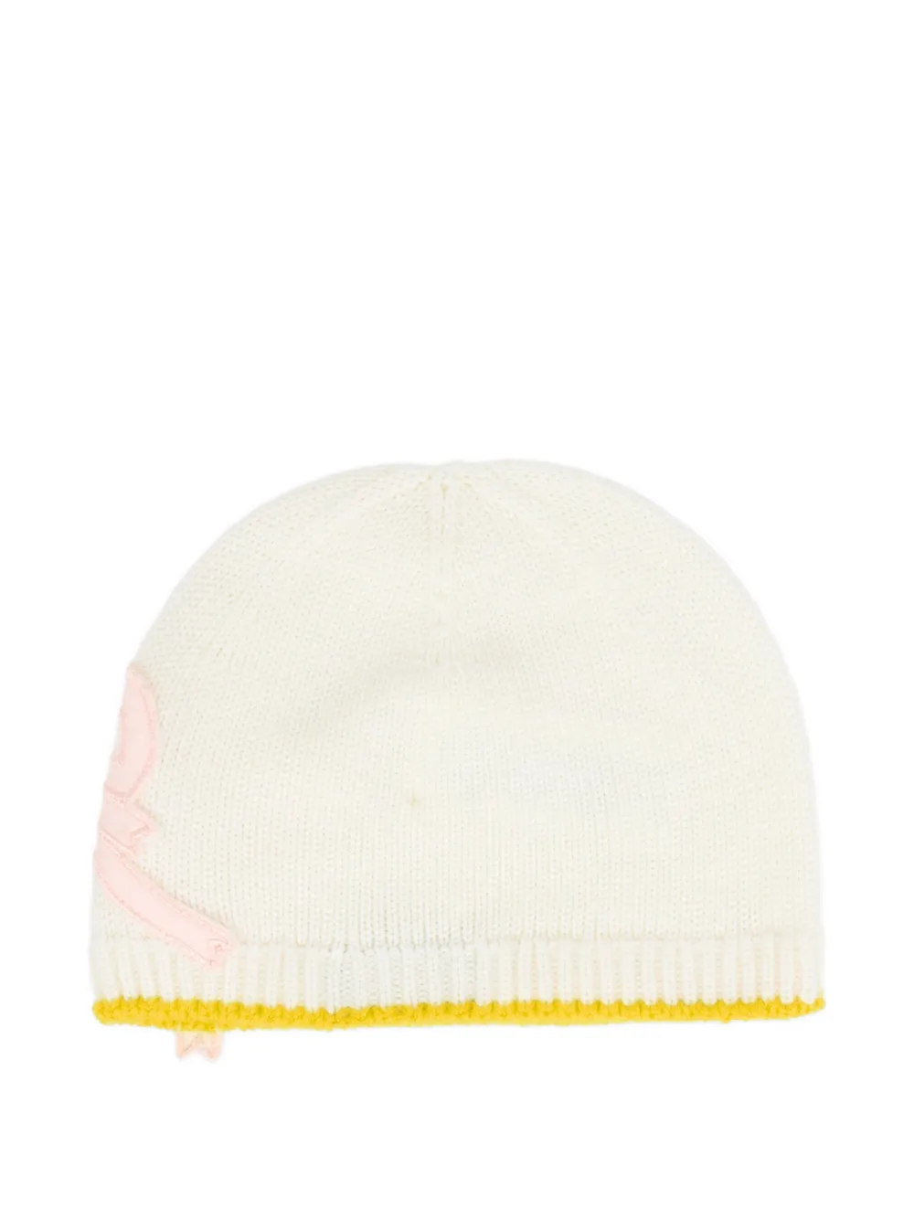 Gensami Bow-appliqué Beanie In White