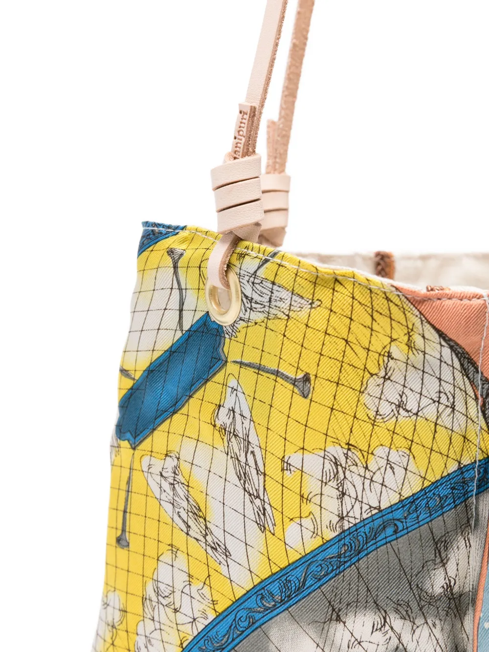 Manipuri Mini Jean Tote Bag In Orange