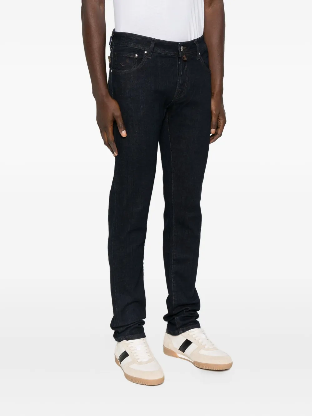 Jacob Cohen Embellished-detail Jeans In Black