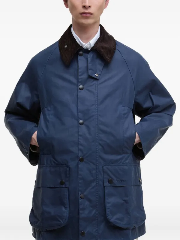 Barbour ネイビー コーデュロイ襟ジャケット S Barbour コーデュロイカラー ジャケット | ブルー | FARFETCH JP