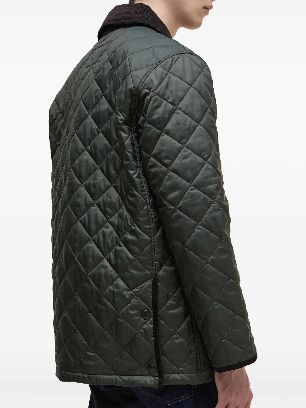 Barbour Gewatteerd jack met ribfluwelen kraag Groen