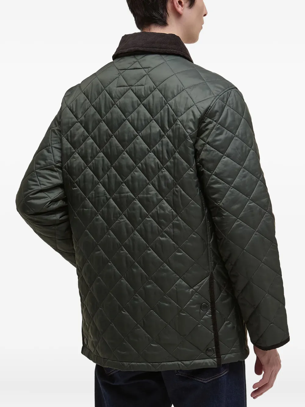 Barbour Gewatteerd jack met ribfluwelen kraag Groen