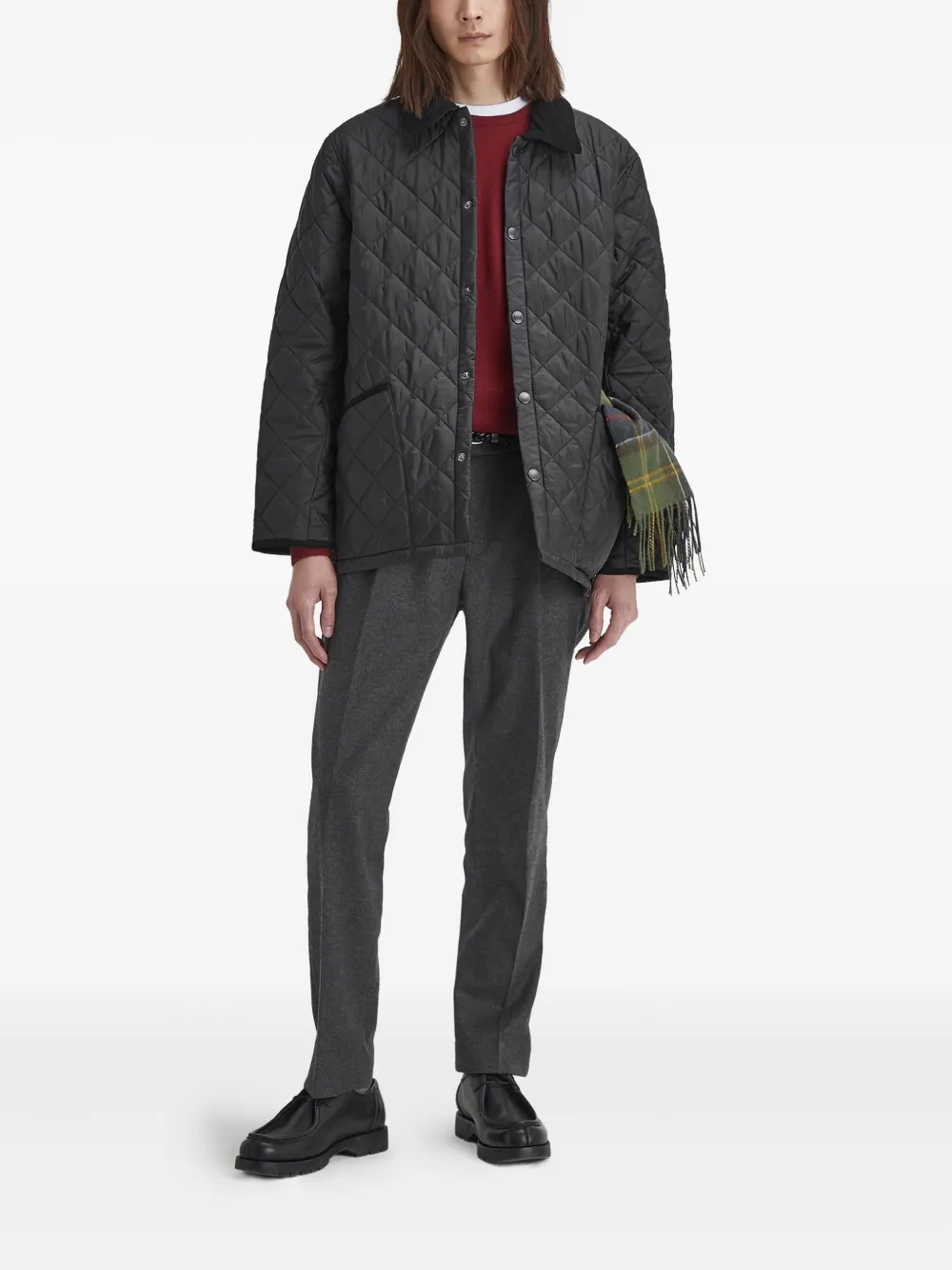 Barbour diamond-quilted corduroy-collar jacket | Down Jackets | Image 2