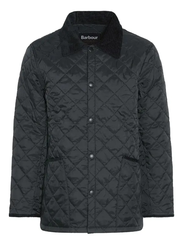 Barbour diamond-quilted corduroy-collar Jacket Black FARFETCH