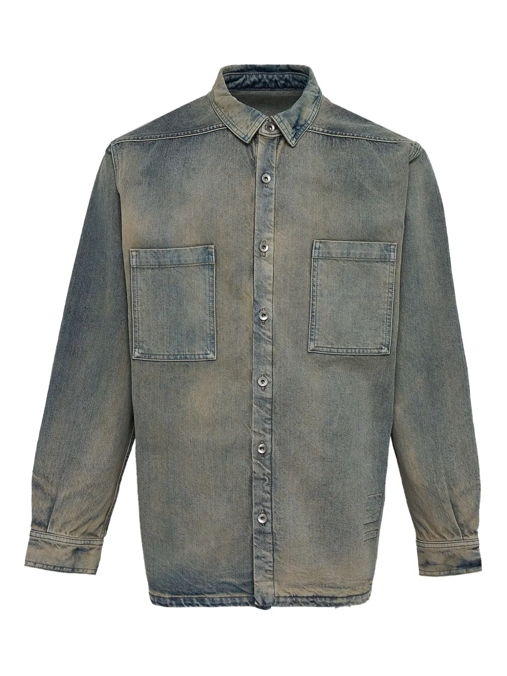 Rick Owens Drkshdw Jumbo Denim Shirt Jacket In Blue