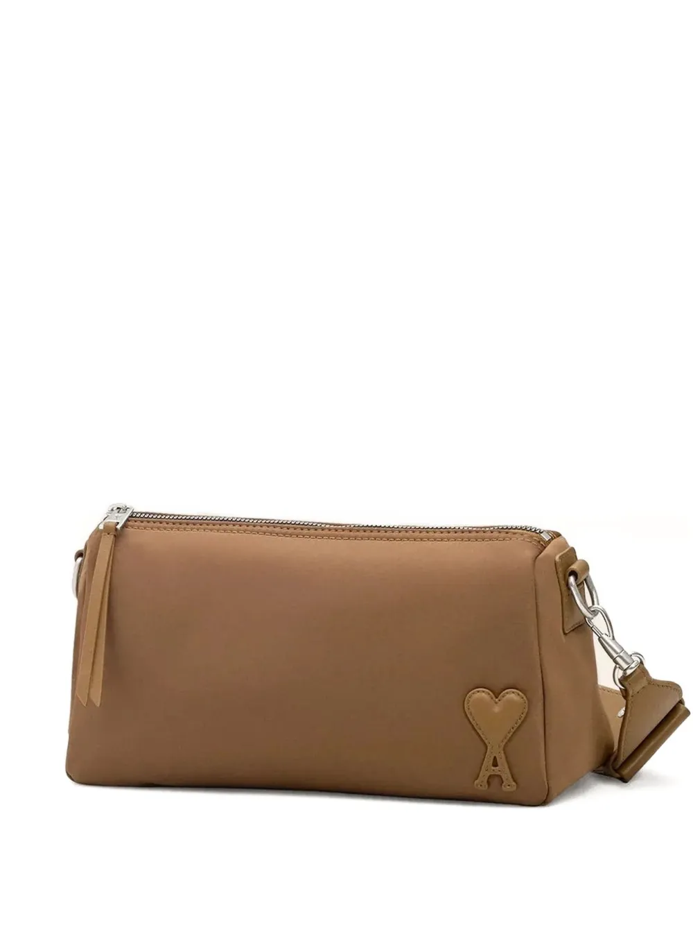Ami Alexandre Mattiussi Brown Nylon Canvas Marcel Large Bag Brown In Brown