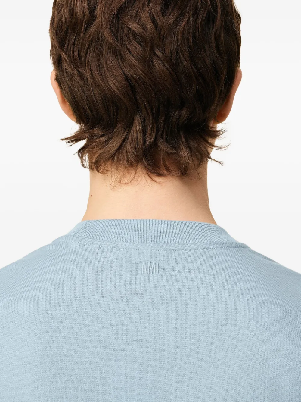 AMI Paris T-shirt met geborduurd logo Blauw