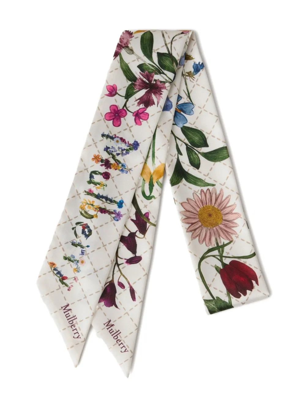 Mulberry Foulard con stampa a fiori - Toni neutri