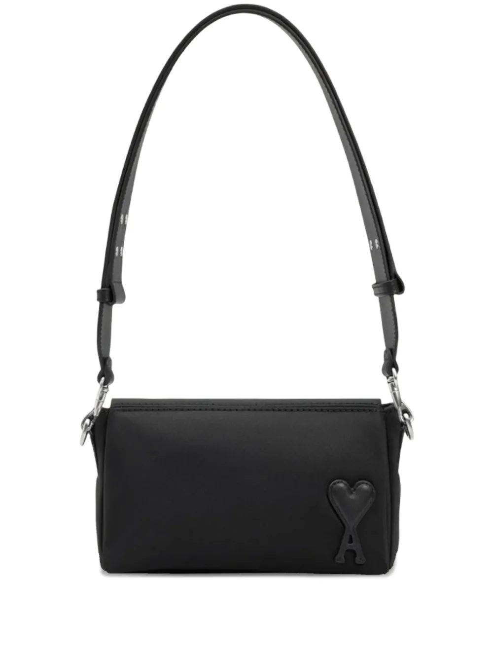 AMI Paris heart-logo messenger bag | Black | Image 1
