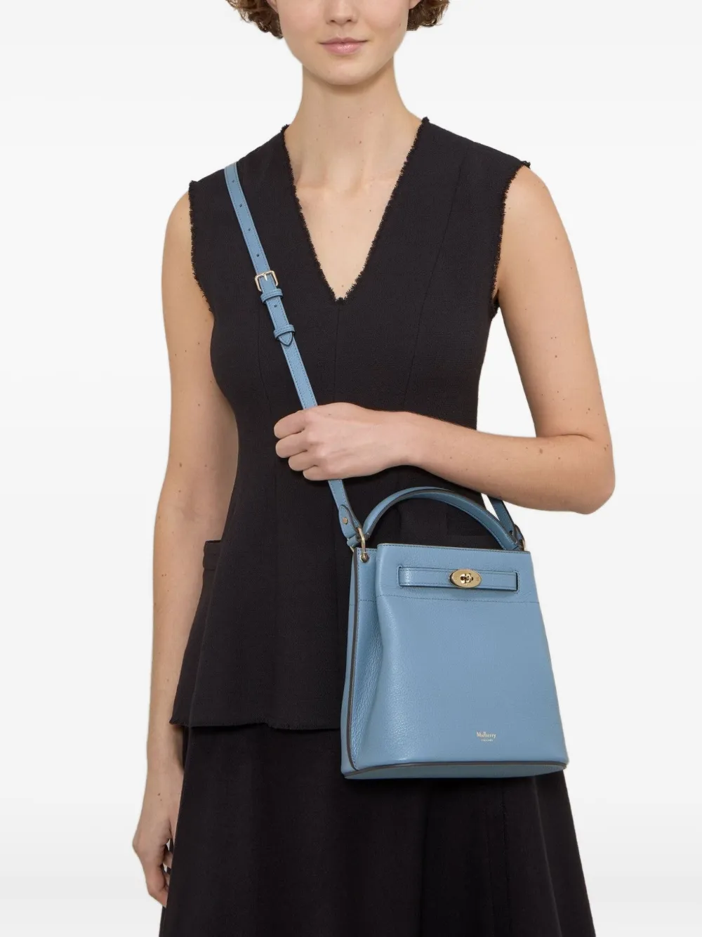 Mulberry Bucket Twist-lock Satchel In Blue