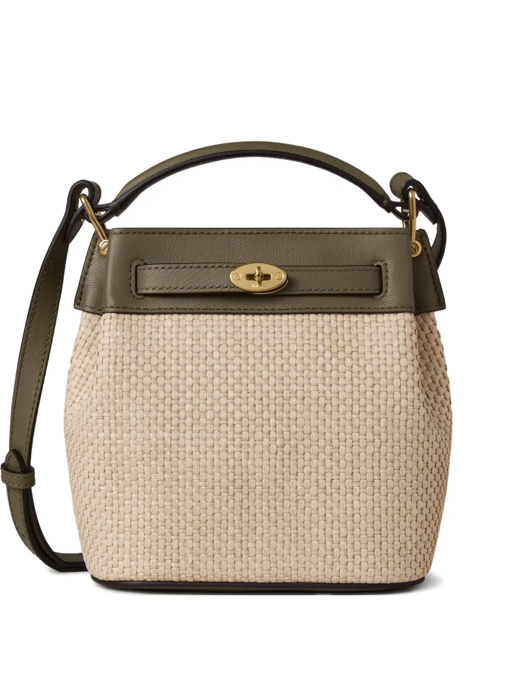 Mulberry Raffia Leather Bucket Bag In Neutral