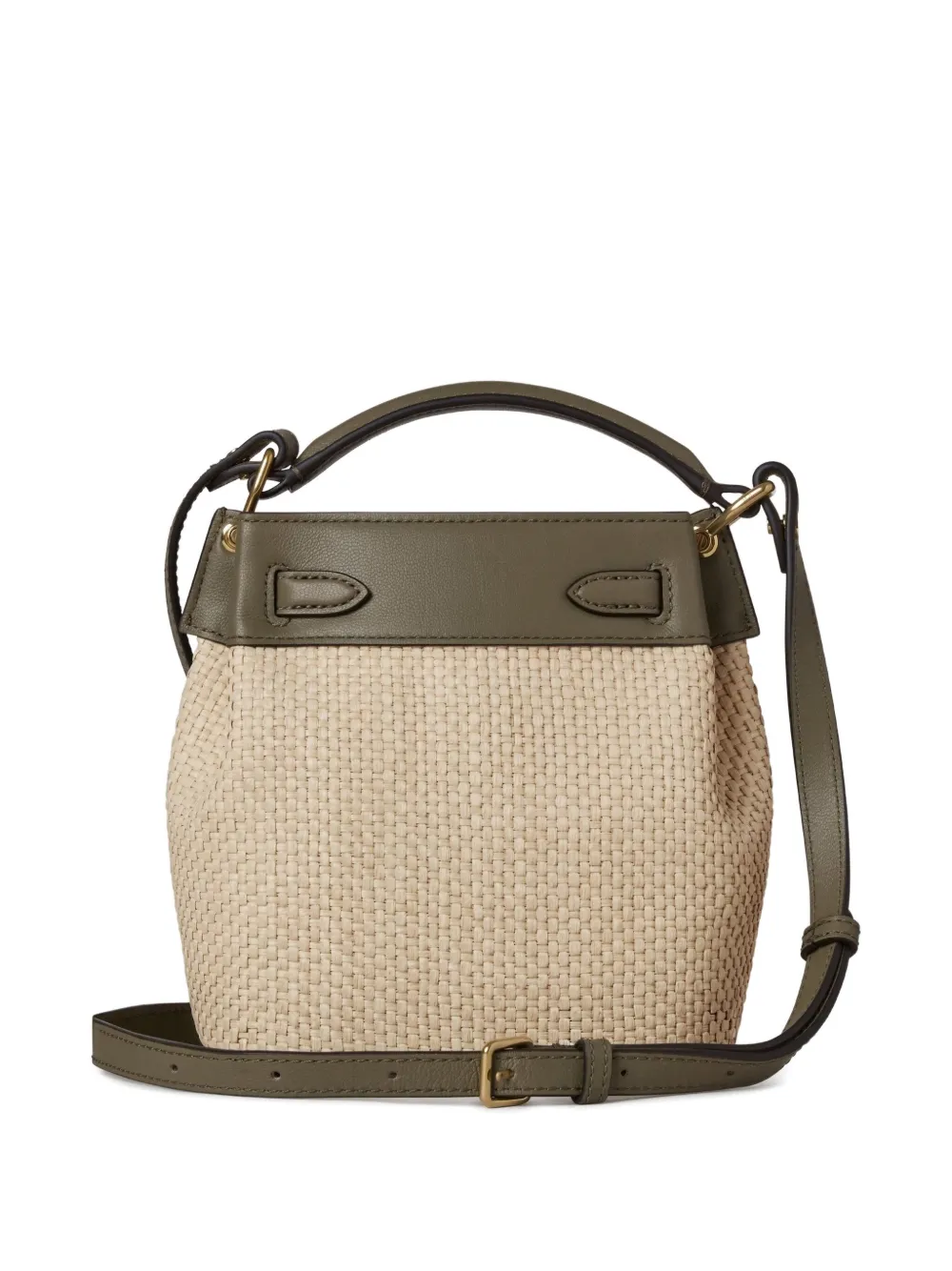 Mulberry Raffia Leather Bucket Bag In Neutral