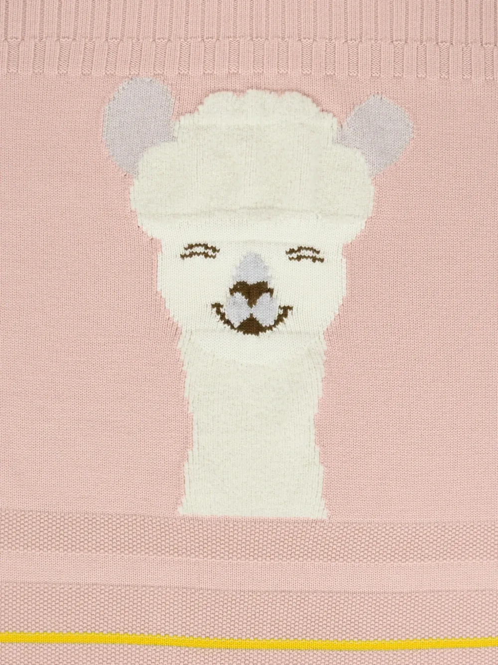 Gensami Llama-applique Wool Blanket In Pink