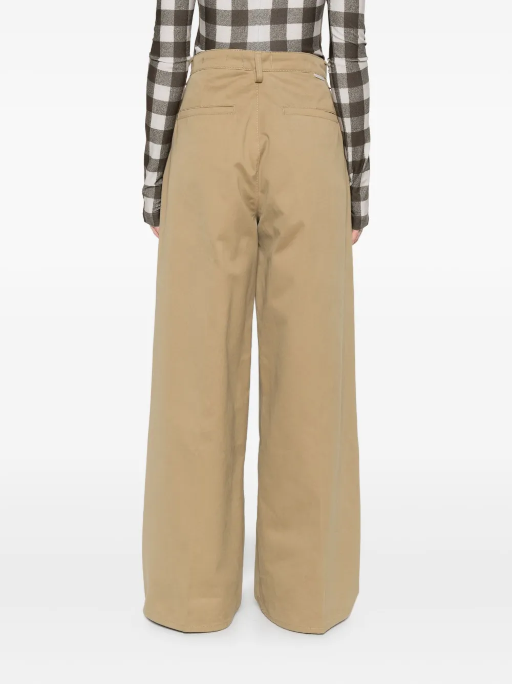 7 For All Mankind Pleated Wide Trouser Twill Sand Storm In Brown