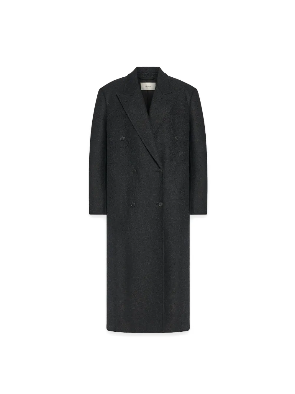 The Row Double-breasted Felted Coat In Gray