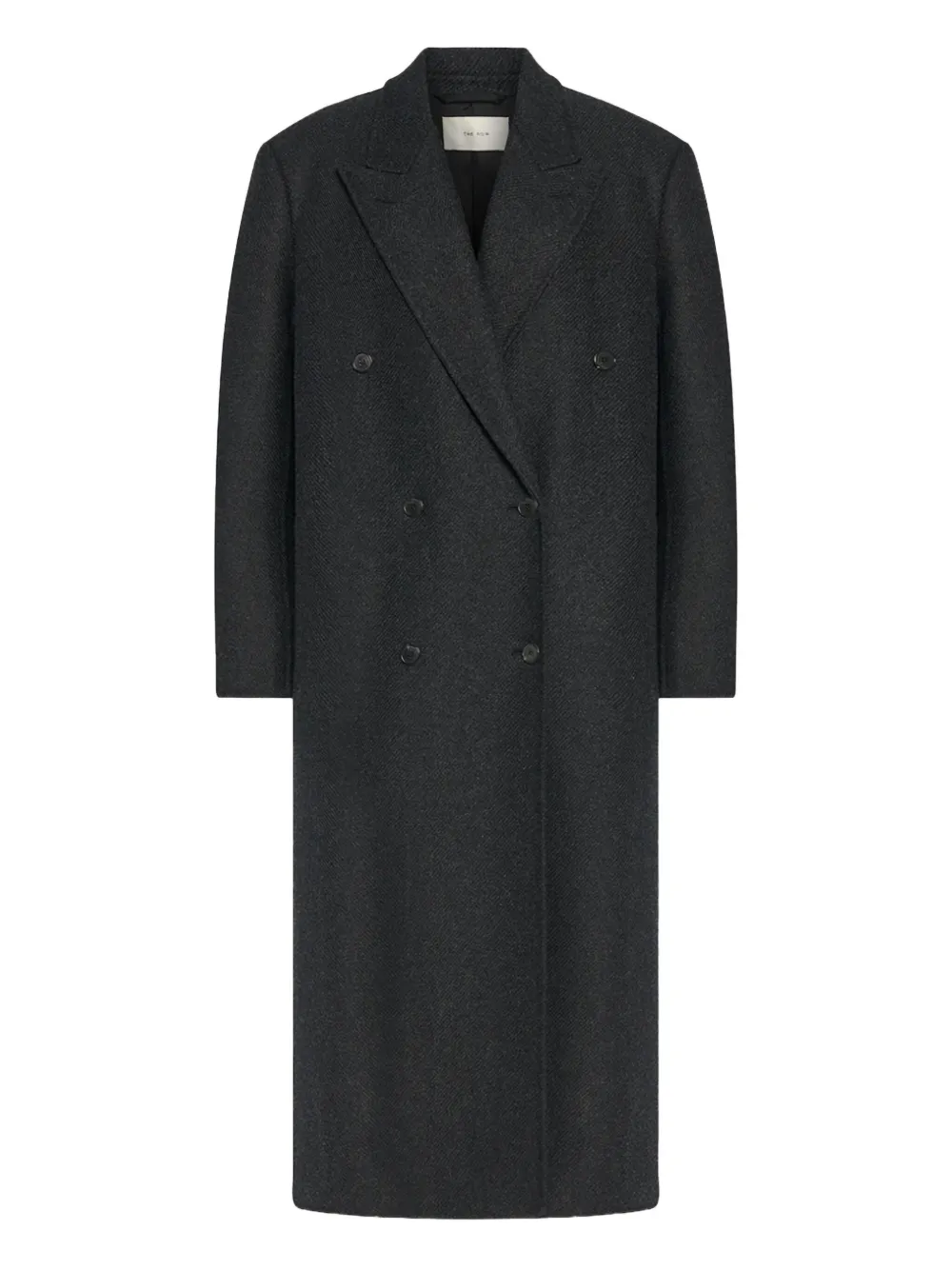 The Row Double-breasted Felted Coat In Gray