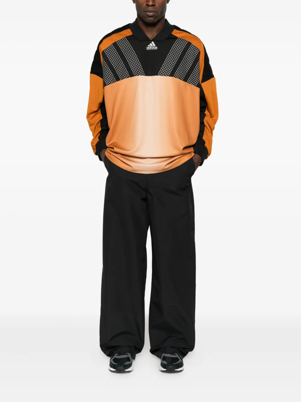 Adidas Sweater met vlakken en V-hals - Oranje