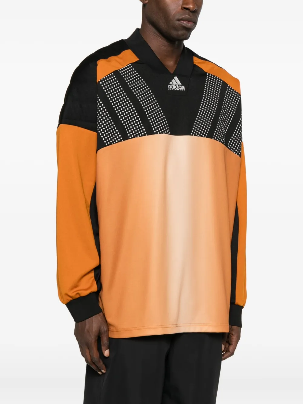 adidas Sweater met vlakken en V-hals Oranje