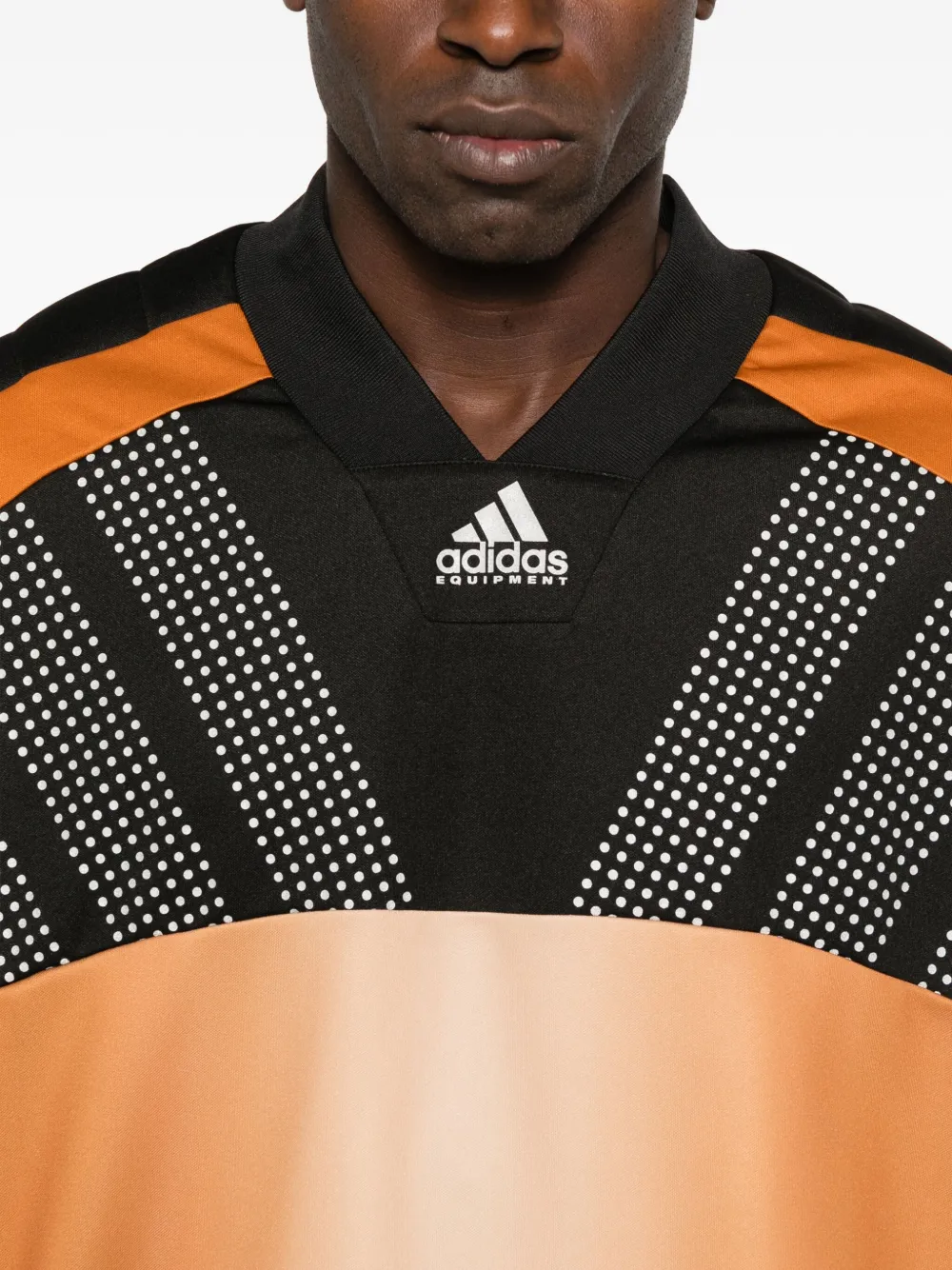 adidas Sweater met vlakken en V-hals Oranje